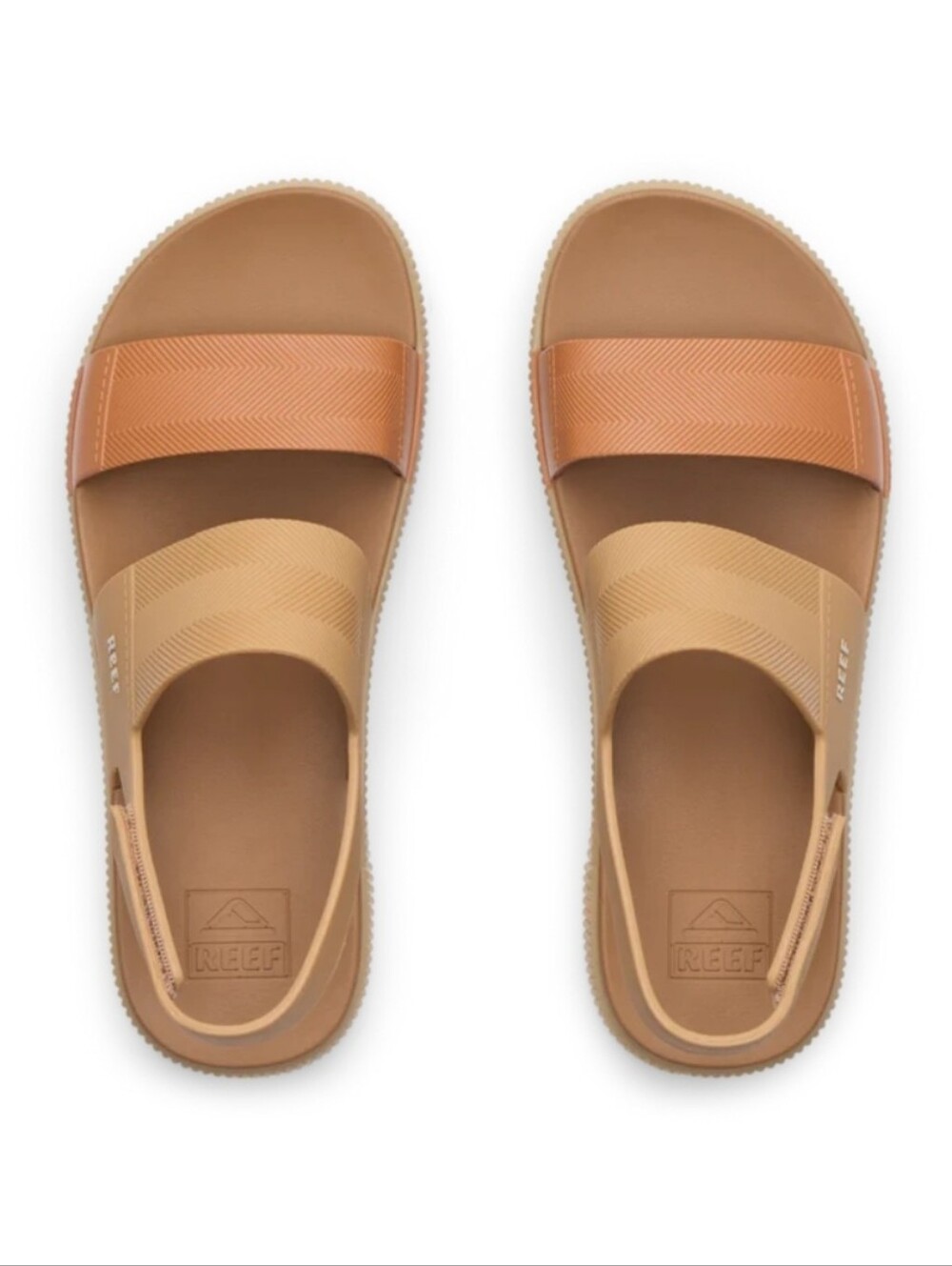 Reef Two-Tone Tan & Cognac Slide Sandals - Picture 1 of 8